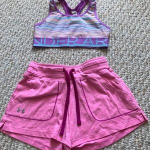 Girls Under Armour workout outfit